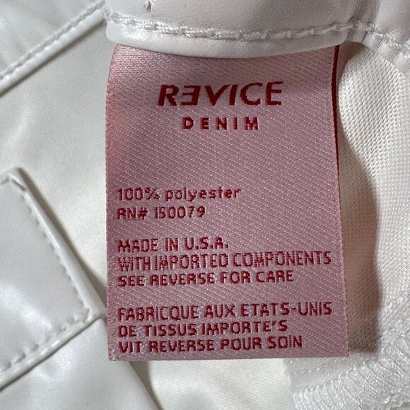Revice White Vegan Leather Mid-Rise Flared Wide Leg Pants 23 (ACT22x33) NWT - Picture 16 of 16